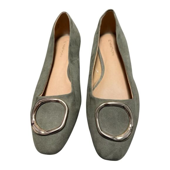 41 Hawthorn light olive Emmy ballet flat size 7.5 faux suede - Picture 1 of 11
